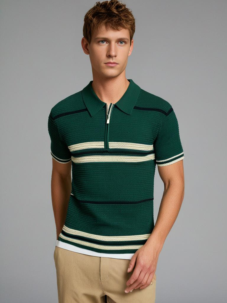 Naples Knitted Zip-Up Polo