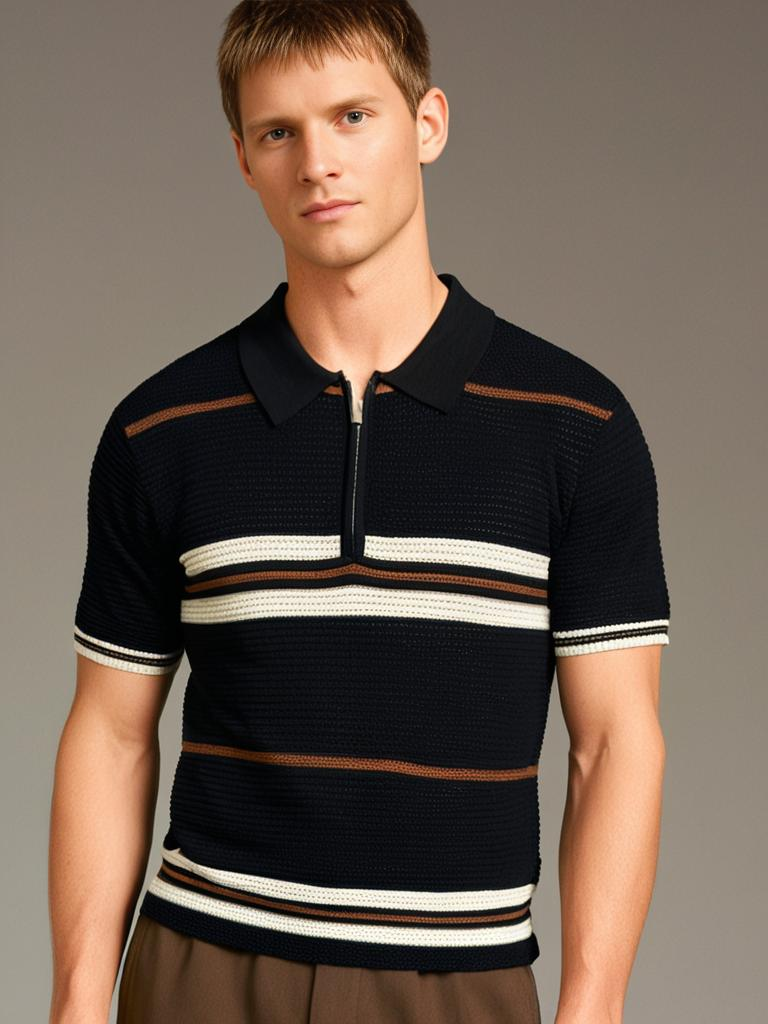 Naples Knitted Zip-Up Polo