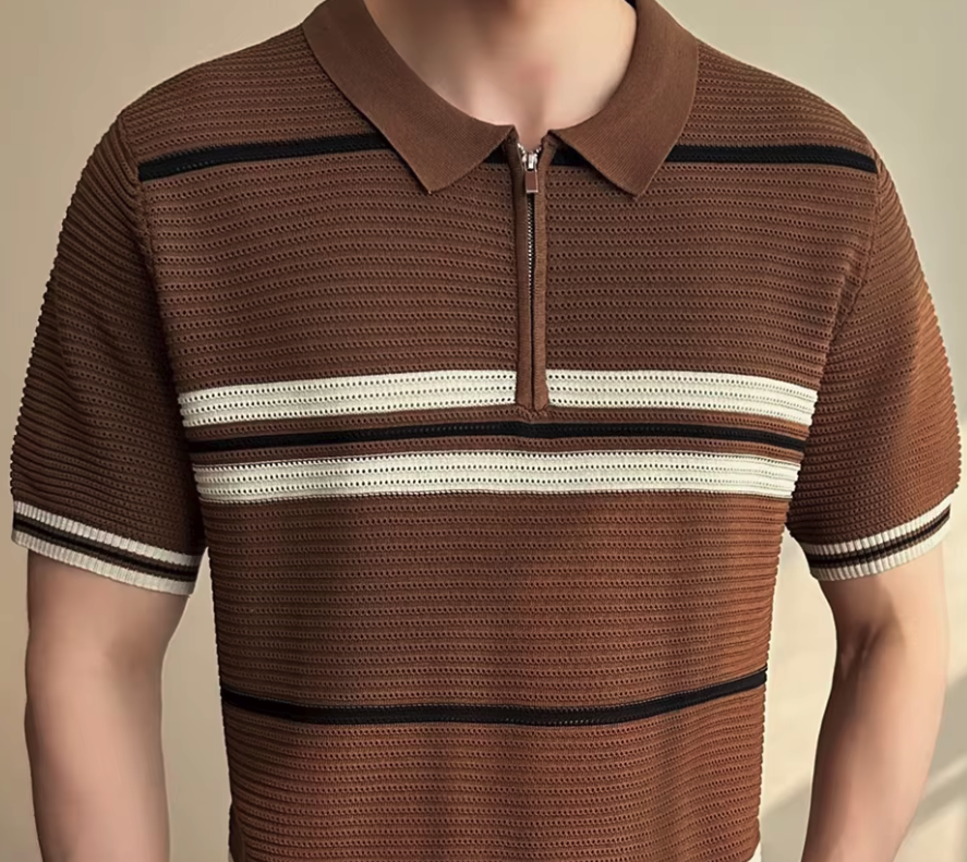 Naples Knitted Zip-Up Polo