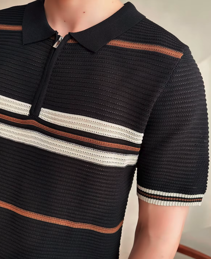 Naples Knitted Zip-Up Polo