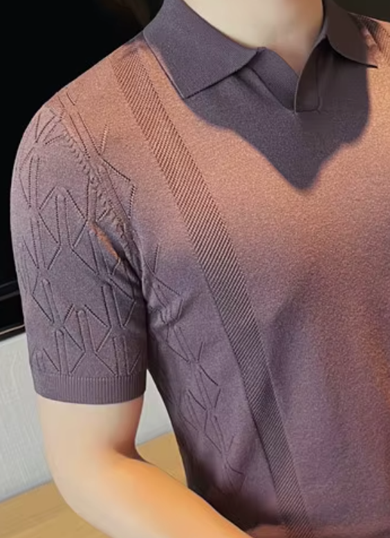 Singapore Patterned Stretch Polo