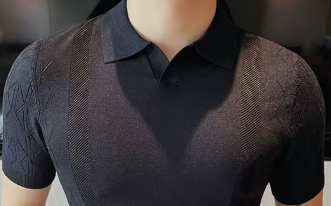 Singapore Patterned Stretch Polo