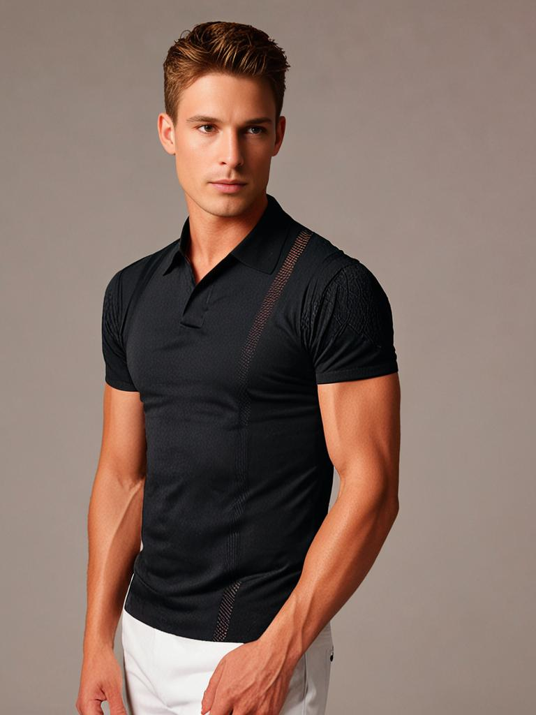 Singapore Patterned Stretch Polo