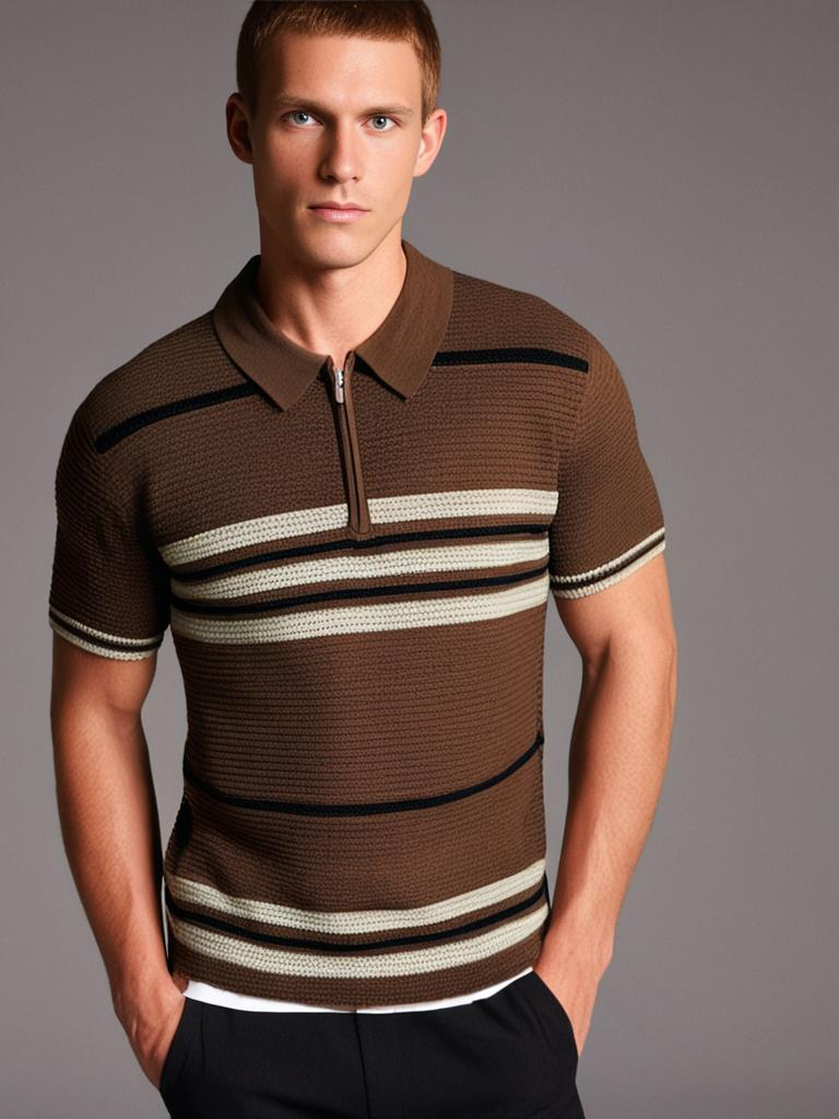 Naples Knitted Zip-Up Polo