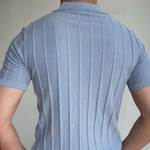 Men'S Short-Sleeved Polo Shirt with Lapel Collar, Business Casual Style, Pure Color Sweater, New Fashionable Design, plus Size