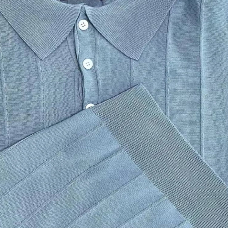 Men'S Short-Sleeved Polo Shirt with Lapel Collar, Business Casual Style, Pure Color Sweater, New Fashionable Design, plus Size