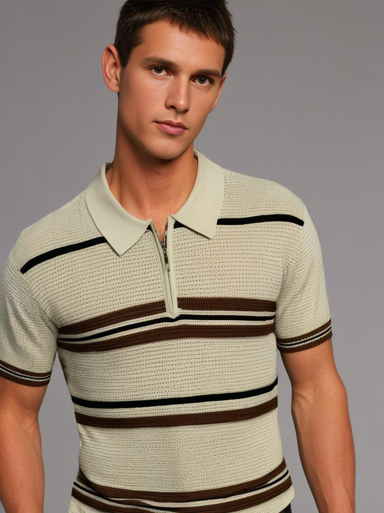 Naples Knitted Zip-Up Polo