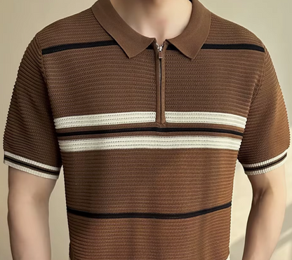 Naples Knitted Zip-Up Polo