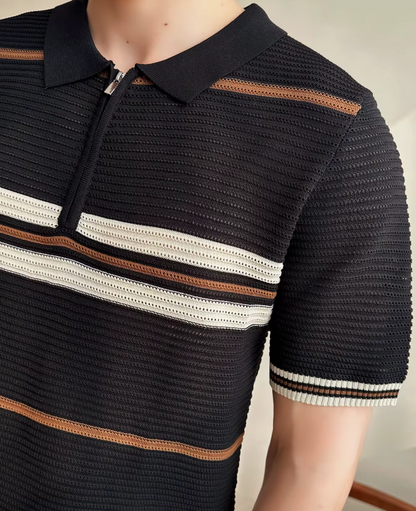 Naples Knitted Zip-Up Polo